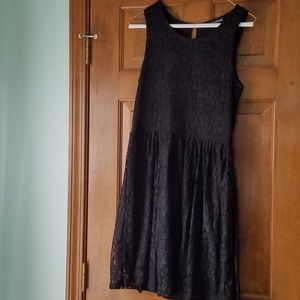 Chelsea & Theodore Black Lace A Line Dress